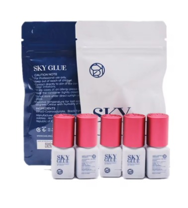 Kit com 5 ou 10 Frascos de Cola SKY S+ para Extensão de Cílios – 5ml | Secagem Rápida, Original da Coreia
