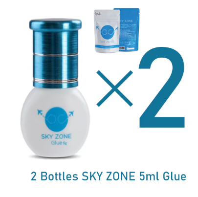 Kit com 10 Frascos de Cola Sky Zone para Extensão de Cílios – 5g | Original da Coreia, Secagem Rápida e Fixação Forte
