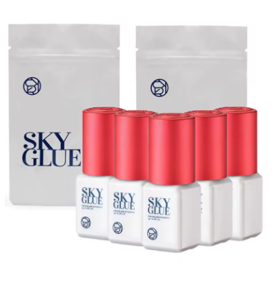 Kit com 10 Frascos de Cola SKY S+ para Extensão de Cílios – 5ml | Original da Coreia, Secagem Rápida, Durabilidade até 7 Semanas