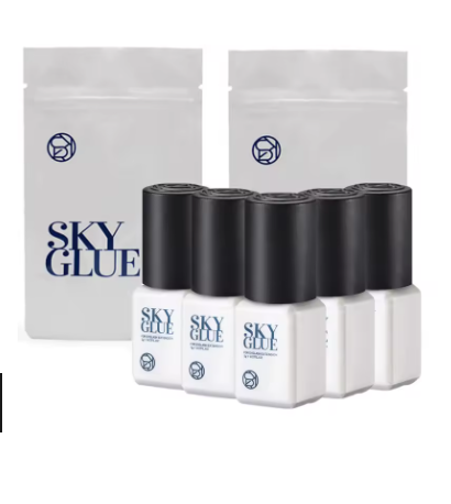 Kit com 10 Frascos de Cola SKY S+ para Extensão de Cílios – 5ml | Original da Coreia, Secagem Rápida, Durabilidade até 7 Semanas