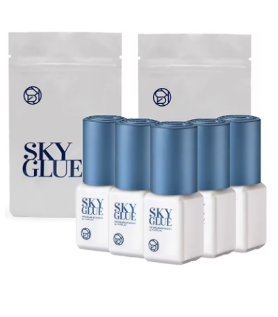 Kit com 10 Frascos de Cola SKY S+ para Extensão de Cílios – 5ml | Original da Coreia, Secagem Rápida, Durabilidade até 7 Semanas