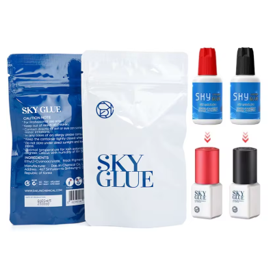 Kit com 5 ou 10 Frascos de Cola SKY S+ para Extensão de Cílios – 5ml | Secagem Rápida, Original da Coreia