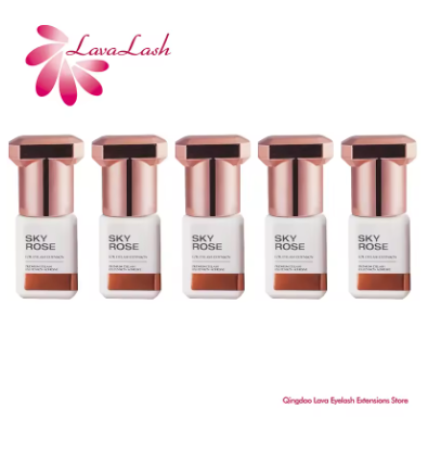 Kit com 5 Frascos de Cola SKY Rose para Extensão de Cílios – 5ml | Secagem Rápida (1s), Original da Coreia